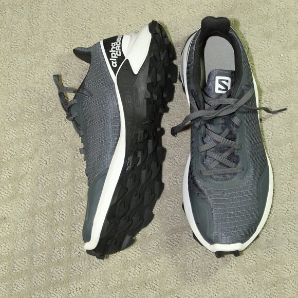 Women's Size 8 - Salomon Alphacross Gore-Tex Gray Trail Running Shoes - Picture 1 of 6